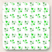 Green Shamrocks Pattern Drankjes Onderzetter (Voorkant)