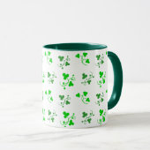 Green Shamrocks Pattern Mok (Voorkant rechts)