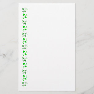 Green Shamrocks Pattern Stationery Briefpapier