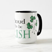 Green Shamrocks Proud om de Ierse Ringer-Mok te wo Mok (Voorkant rechts)