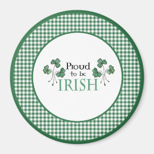 Green Shamrocks Proud om Irish Round Magnet te zij Magneet