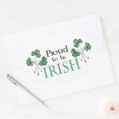Green Shamrocks Trots om Ierse Oval Stickers te zi (Envelop)