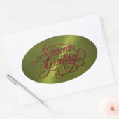 Green Sheen Season's Greetings Sticker (Envelop)