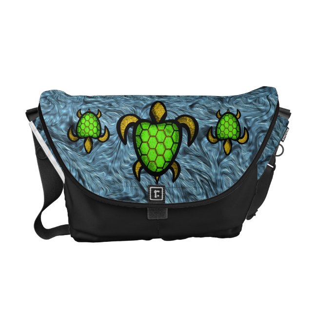 Green Shell Turtle Messenger Bag (voorkant)