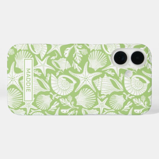 Green Shells Personalized Case-Mate iPhone Case (Achterkant (horizontaal))