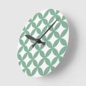Green Shippo Round Wall Horloge - Tradition japona (Angle)