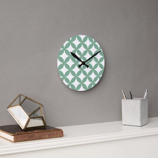 Green Shippo Round Wall Horloge - Tradition japona (Bureau)