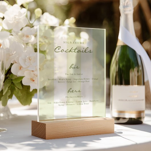Green Signature Cocktails Wedding 