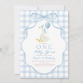 Green Silly Goose Birthday Invitation (Devant)