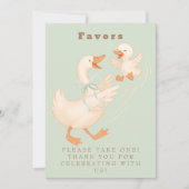 Green Silly Goose Favor Table Sign  Kaart (Voorkant)