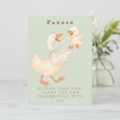 Green Silly Goose Favor Table Sign  Kaart (Staand voorkant)