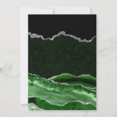 Green Silver Glitter Marble Agate Bewaar de datum Save The Date (Achterkant)