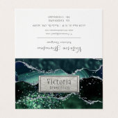 Green Silver Glitter Marble Geode Agate Folded Bus Visitekaartjes (Buitenkant ongevouwen)