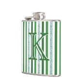 Green Silver Glitter Stripes Monogramed Custom Heupfles (Links)