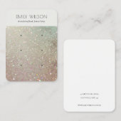 Green Silver Sparkle Glitter 3 Earning Display Visitekaartje (Voorkant / Achterkant)