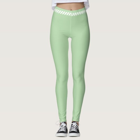 Green simple aesthetic legginns leggings (Voorkant)