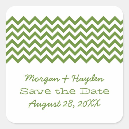 Green Simple Chevron Enregistrer les stickers Date (Devant)