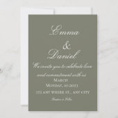 Green Simple Elegant Photo Wedding Invitation (Devant)