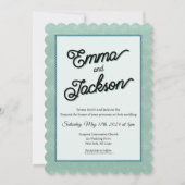 Green, Simple, Modern Wedding Invitation (Devant)