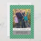 Green Simple Snowflake Holiday Photo Flat Carte Pl (Devant)