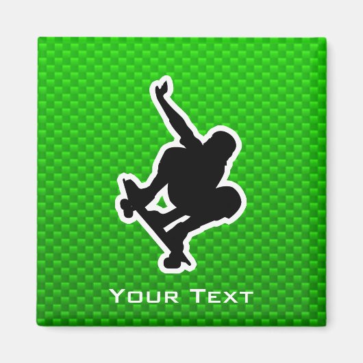 Green Skateboarding Magneet (Voorkant)