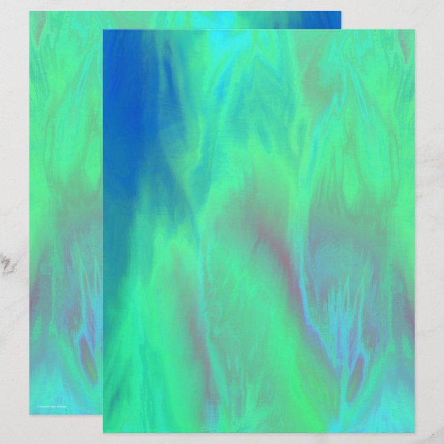 Green Skies Scrapbook Paper 2-Sided Page (Devant / Derrière)