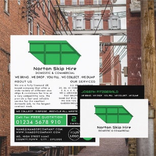 Green Skip, Skip/Dumpster Company Adverteren Flyer