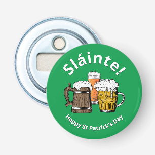 Green Sláinte HAPPY ST PATRICKS DAAG Button Flesopener