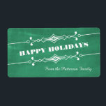Green Slanted Chalkboard Étiquettes de vacances<br><div class="desc">Elégant et élégant Slanted Chalkboard Holiday Étiquettes en vert avec une bordure art déco et un look arrière - plan tendance Chalkboard. Ces étiquettes de vacances chic et tendance sont faciles à customiser avec un accueil de Noël customisé et feraient de grands cadeaux. Cliquez sur "Customiser" pour plus d'options de...</div>