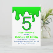 Green Slime 5e anniversaire Invitations (Debout devant)