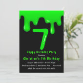 Green Slime 7e anniversaire Invitations (Debout devant)