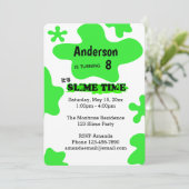 Green Slime Birthday Kaart (Staand voorkant)