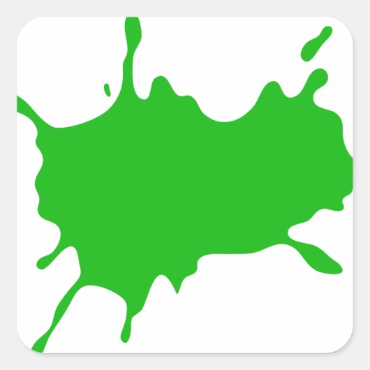 Green Slime Splat Vierkante Sticker (Voorkant)