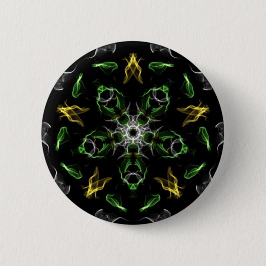 Green Smoke Mandala Design Ronde Button 5,7 Cm (Voorkant)