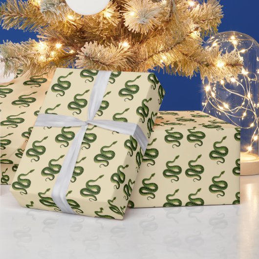 Green Snake Wrapping Paper Cadeaupapier (Feestdagen)
