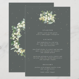 Green Snowberry+Eucalyptus 3 Parcours Menu Mariage