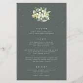 Green Snowberry+Eucalyptus 3 Parcours Menu Mariage (Devant)