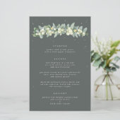 Green Snowberry+Eucalyptus 3 Parcours Menu Mariage (Debout devant)
