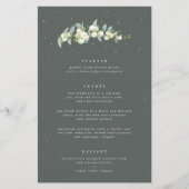 Green Snowberry+Eucalyptus 3 Parcours Menu Mariage (Devant)
