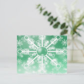 Green Snowflake Briefkaart (Staand voorkant)
