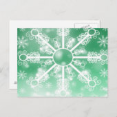 Green Snowflake Briefkaart (Voorkant / Achterkant)