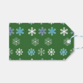 Green Snowflake Cadeaulabel (Voorkant (Horizontaal))