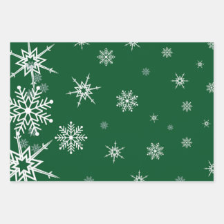 Green Snowflake kerstinpakpapier Inpakpapier Vel