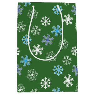 Green Snowflake Medium Cadeauzakje