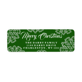 Green Snowflake Merry kerstlabel Etiket