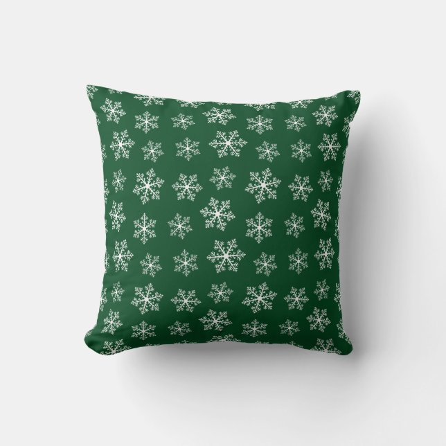 Green Snowflake Pillow Kussen (Voorkant)