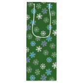 Green Snowflake Wijn Cadeautas (Voorkant)
