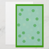 Green Snowflake Winter Briefpapier (Voorkant / Achterkant)