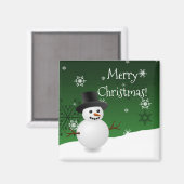 Green Snowman hiver décor Magnet de Noël (Recto/Verso)