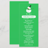 Green Snowman, Menu de fête de Noël (Devant / Derrière)